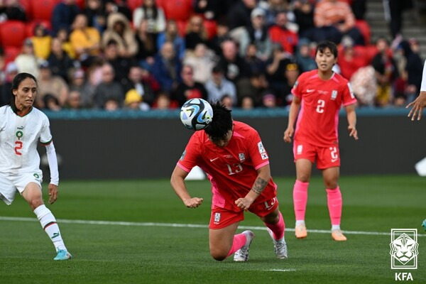 콜린 벨 감독이 이끄는 여자 축구대표팀은 30일 오후 1시30분(한국시간) 호주 애들레이드 힌드마시 스타디움에서 모로코와 2023 국제축구연맹(FIFA) 여자 월드컵 H조 조별리그 2차전에서 0대1로 패했다. 사진┃KFA