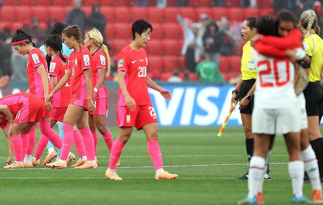 여자월드컵에서 2연패를 당한 한국여자축구. 연합뉴스