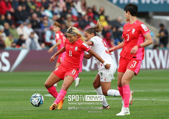 ▲ 호주•뉴질랜드 여자월드컵 조별리그 2차전에서 모로코에 패한 한국 여자축구 대표팀