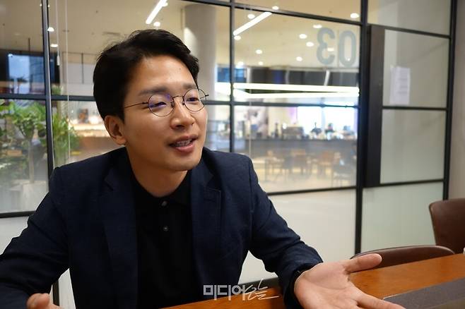 ▲ 정연욱 KBS 기자가 지난달 27일 오후 서울 여의도 KBS 사옥에서 미디어오늘과 인터뷰하고 있다. 사진=미디어오늘.