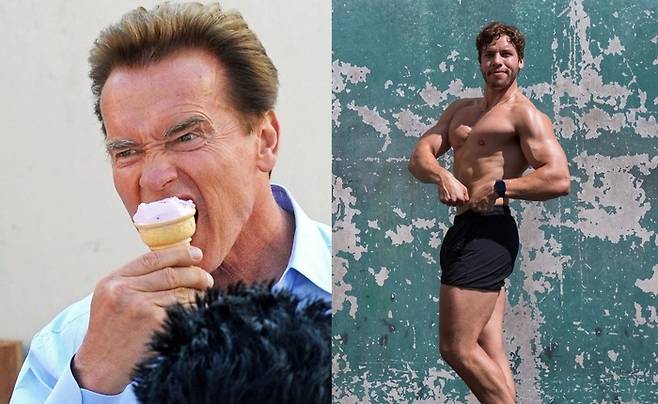 배우 아놀드 슈워제네거와 조셉 바에나. 사진 | 슈워제네거, 바에나 개인 채널