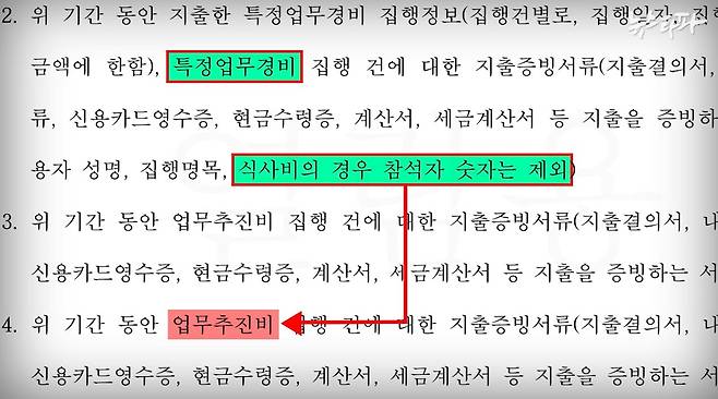 ▲ 안양지청의 경우 특정업무경비의 판결 내용을 업무추진비 영수증에 임의로 적용해 간담회 참석 인원수를 삭제했다.