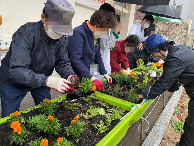 대구시 농업기술센터가 진행한 치유농업프로그램에 참여하고 있는 어르신들. 대구시 제공