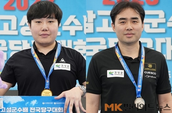 잉글리시빌리어드 1, 2위 이대규(인천시체육회)와 황철호(제주당구연맹).