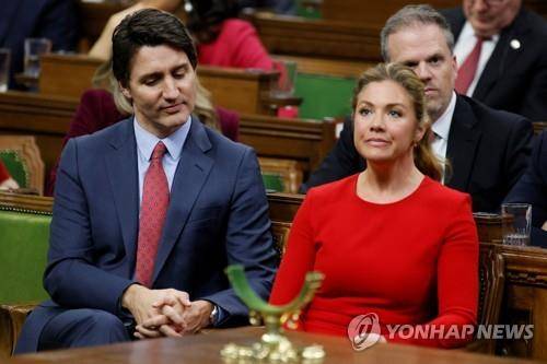 트뤼도 캐나다 총리 부부 [로이터 연합뉴스 자료사진]