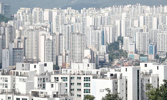 서울 강북구 북서울꿈의숲 전망대에서 바라본 아파트단지의 모습. 세계일보 자료사진