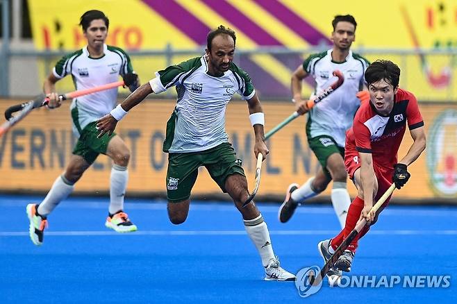 한국과 파키스탄의 경기 모습.  [AFP=연합뉴스]