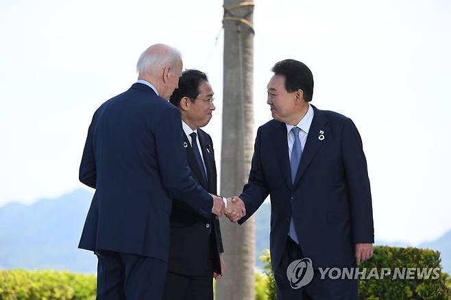 한미일 정상  [공동취재=연합뉴스 자료사진]