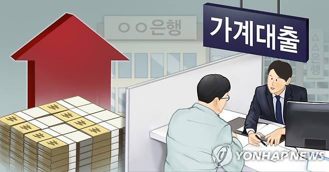 가계대출 증가 (PG) [박은주 제작] 사진합성·일러스트
