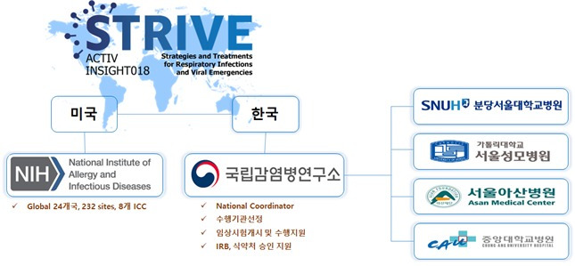 STRIVE 연구 개요 및 국내 네트워크 구성(질병관리청 국립보건연구원 국립감염병연구소 제공)