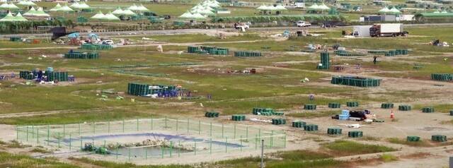 8일 전북 부안군 2023 새만금 세계스카우트잼버리 야영장이 비어 있다. 연합뉴스