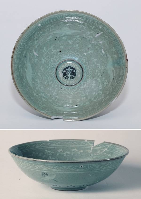 청자상감운학스타벅스문대접. 유의정 작가
