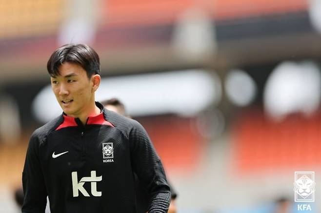 한국 축구대표팀의 간판 미드필더 황인범. 대한축구협회(KFA)