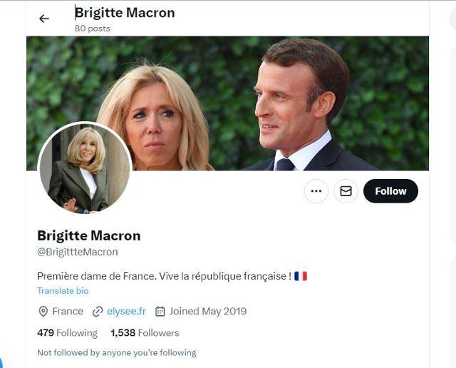 브리지트 마크롱 프랑스 대통령 영부인 계정. 트위터 캡처