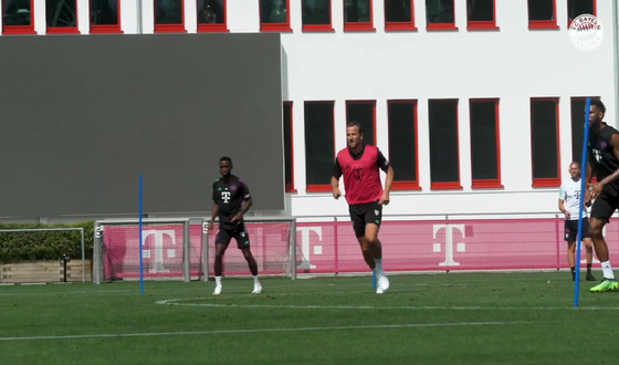 Harry Kane trains with the Bayern Munich squad. [ONE FOOTBALL]