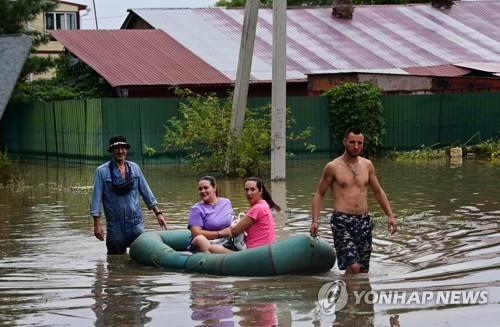 태풍 '카눈'으로 폭우 피해 난 러시아 연해주 우수리스크 [AFP 연합뉴스 자료사진. 재판매 및 DB 금지]