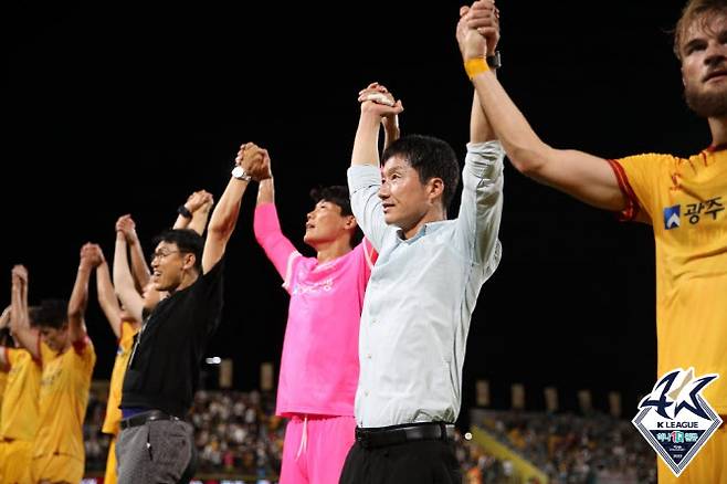 6경기 연속 무패 중인 광주FC는 상위권 도약을 노린다. 사진=한국프로축구연맹