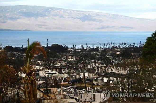 하와이 산불 피해지역인 라하이나 마을 [사진출처=AP·연합뉴스]