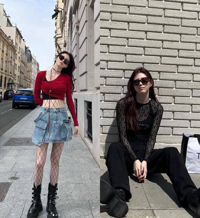 배우 한소희는 자신만의 개성을 살린 펑크한 무드의 스타일링을 즐겨 선보이는 스타다. 한소희 SNS