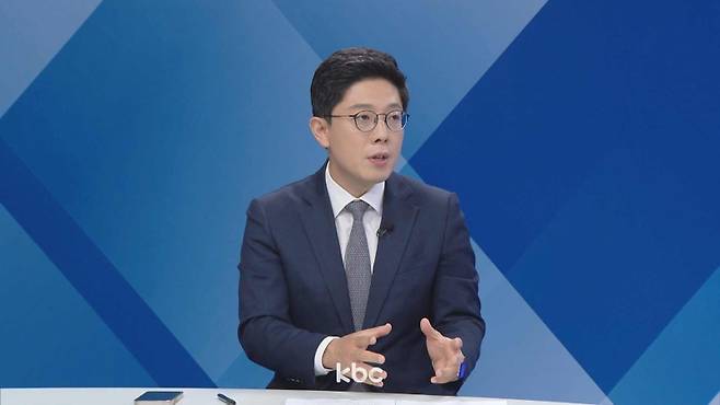 ▲22일 KBC여의도초대석에 출연한 김병민 국민의힘 최고위원