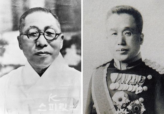 백범 김구(왼쪽)와 영친왕. 백범은 상하이에서 영친왕 망명 계획을 세웠으나 일본이 가로막아 불발에 그쳤다.