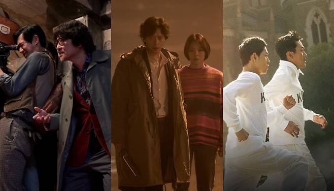 '거미집' '천박사 퇴마 연구소:설경의 비밀' '1947 보스톤'은 일찌감치 추석 개봉을 확정했다. 사진제공=바른손이앤에이, CJ ENM, 롯데엔터테인먼트.