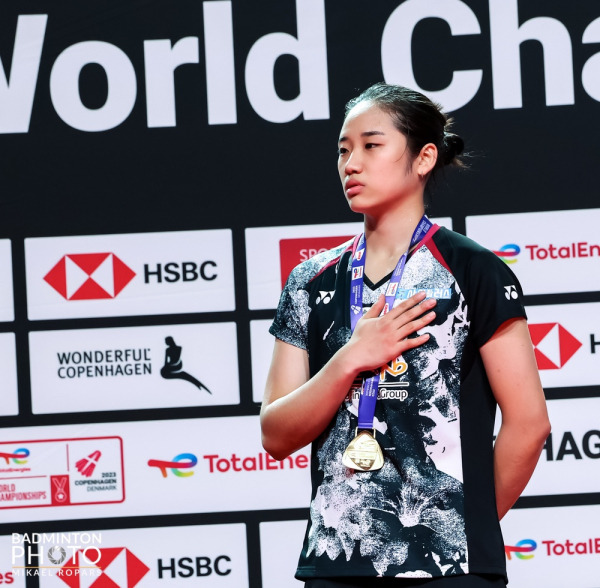 포디움 맨 위에 선 안세영. 사진=BADMINTON PHOTO