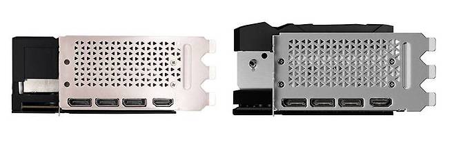 PNY 지포스 RTX 4080ㆍ4090 베르토 시리즈(왼쪽)와 동급 그래픽카드(오른쪽)의 두께 비교 / 출처=한미마이크로닉스