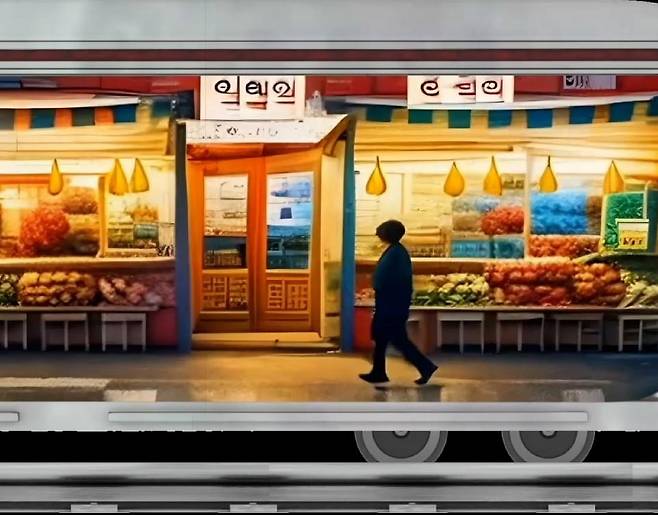 서울에 있던 과거 시장들의 모습을 보여주는 영상 장면.[KAIST 제공]