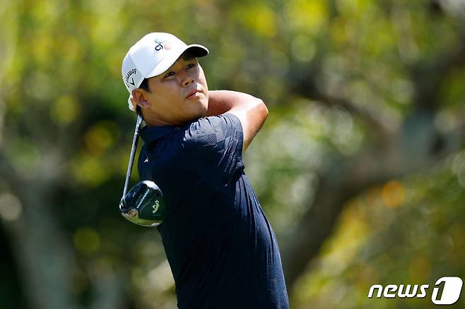 투어 챔피언십에서 플레이 중인 김시우. ⓒ AFP=뉴스1