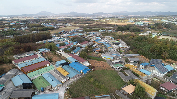 매입을 마친 익산 왕궁면 학호마을 축사단지  [사진=익산시]