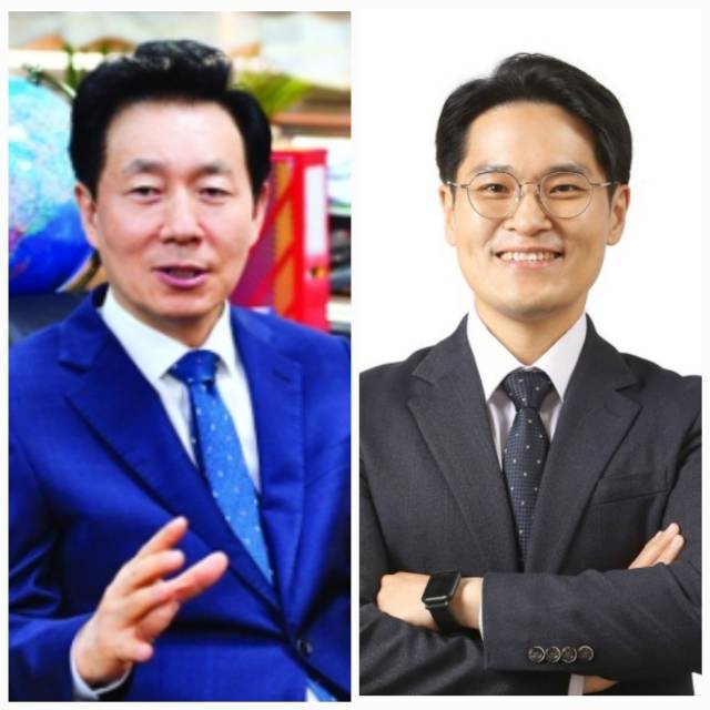 김은호(왼쪽) 오륜교회 담임목사와 주경훈 동사목사. 국민일보DB