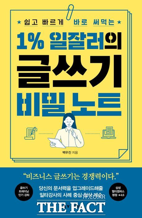 신간 '1% 일잘러의 글쓰기 비밀 노트'. 백우진 지음, 출판사 세이코리아, 352쪽, 1만9800원.