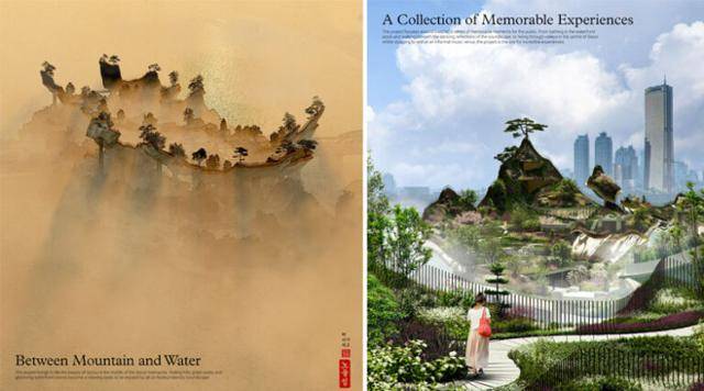 노들 글로벌 예술섬 디자인 공모 포스터와 토머스 헤더윅이 공모전에서 선보인 '소리풍경' 프로젝트 . 서울시 제공