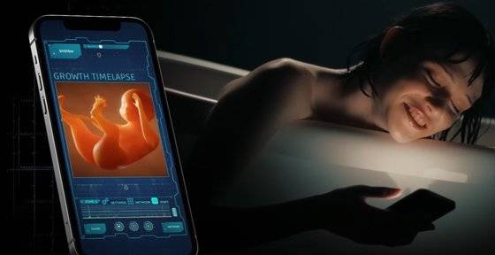 하셈 알갈리가 제작한 연간 3만명의 태아를 키우는 인공자궁 묘사 동영상에선 한국, 일본, 불가리아 등 저출산 국가를 예로 들며 “이런 나라들을 위해 개발하는 시설”이라는 설명이 나온다. [유튜브 캡처]