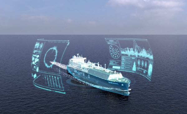 삼성중공업의 디지털트윈기반 자율운항 기술을 형상화한 이미지. 삼성중공업 제공