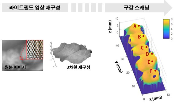 '초소형 고심도 라이트필드 카메라' 기반 구강 스캐너로 찍은 3차원 구강 영상./KAIST