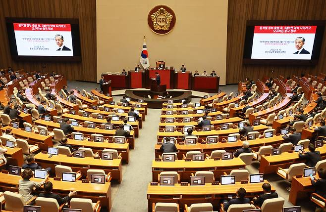 6일 오후 국회에서 대정부질문이 열리고 있다. [연합뉴스]