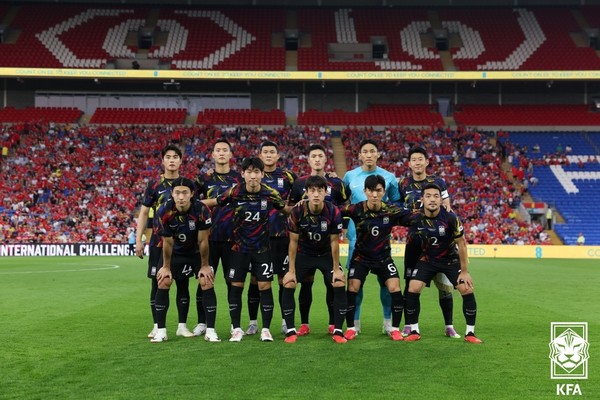 한국 남자 축구대표팀. 대한축구협회 제공