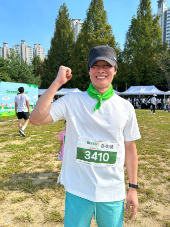 5.25km 완주자 박민씨. 서지영 기자 