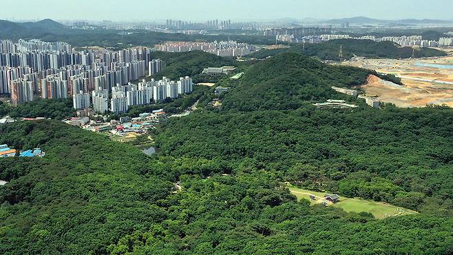 김포 장릉 앞에 들어선 아파트 모습 [연합뉴스 자료사진]