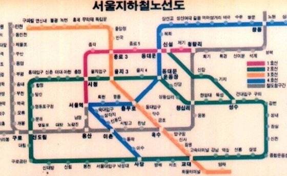 1980년대 지하철 노선도. [사진 서울시]