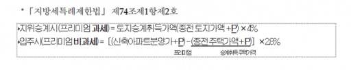 승계조합원 취득세에 대한 행정안전부 유권해석. 행정안전부 보도자료 갈무리
