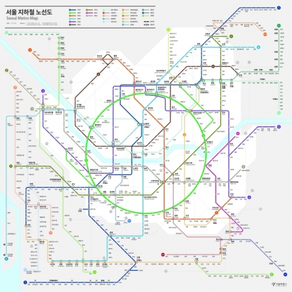 서울시가 40여년 만에 새 대자인을 적용한 ‘서울 지하철 노선도 디자인’. 서울시 제공