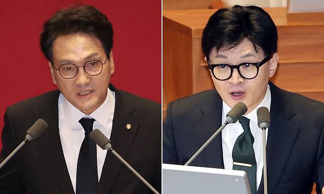 더불어민주당 안민석 의원(왼쪽), 한동훈 법무부 장관. 연합뉴스