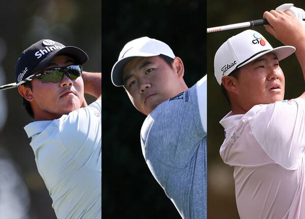 2023년 미국프로골프(PGA) 투어 '가을 시리즈' 포티넷 챔피언십에서 준우승을 기록한 김성현 프로. 그리고 김주형, 임성재 프로. 사진제공=PGA 투어