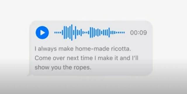 실시간 음성 메시지 변환 기능 (사진=애플)