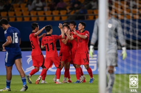 아시안게임 3연패에 도전하는 황선홍호, 그들의 출발은 최고다. 사진=대한축구협회 제공