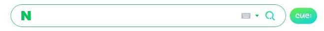 네이버 검색창 우측에 위치한 생성형 AI 검색 'Cue(큐):' 링크. 네이버 PC 화면 캡처