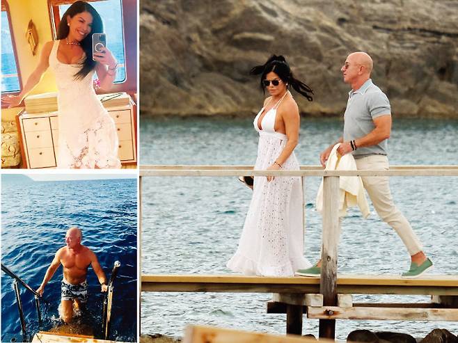 제프 베이조스 소유의 슈퍼요트를 이용해 지중해 바캉스를 즐기고 있는 두 사람.